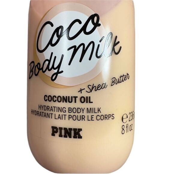 2 VS PINK COCONUT OIL & SHEA BUTTER HYDRATING BODY MILK 8 fl Oz NWT GIFT SET LOT - Picture 2 of 4